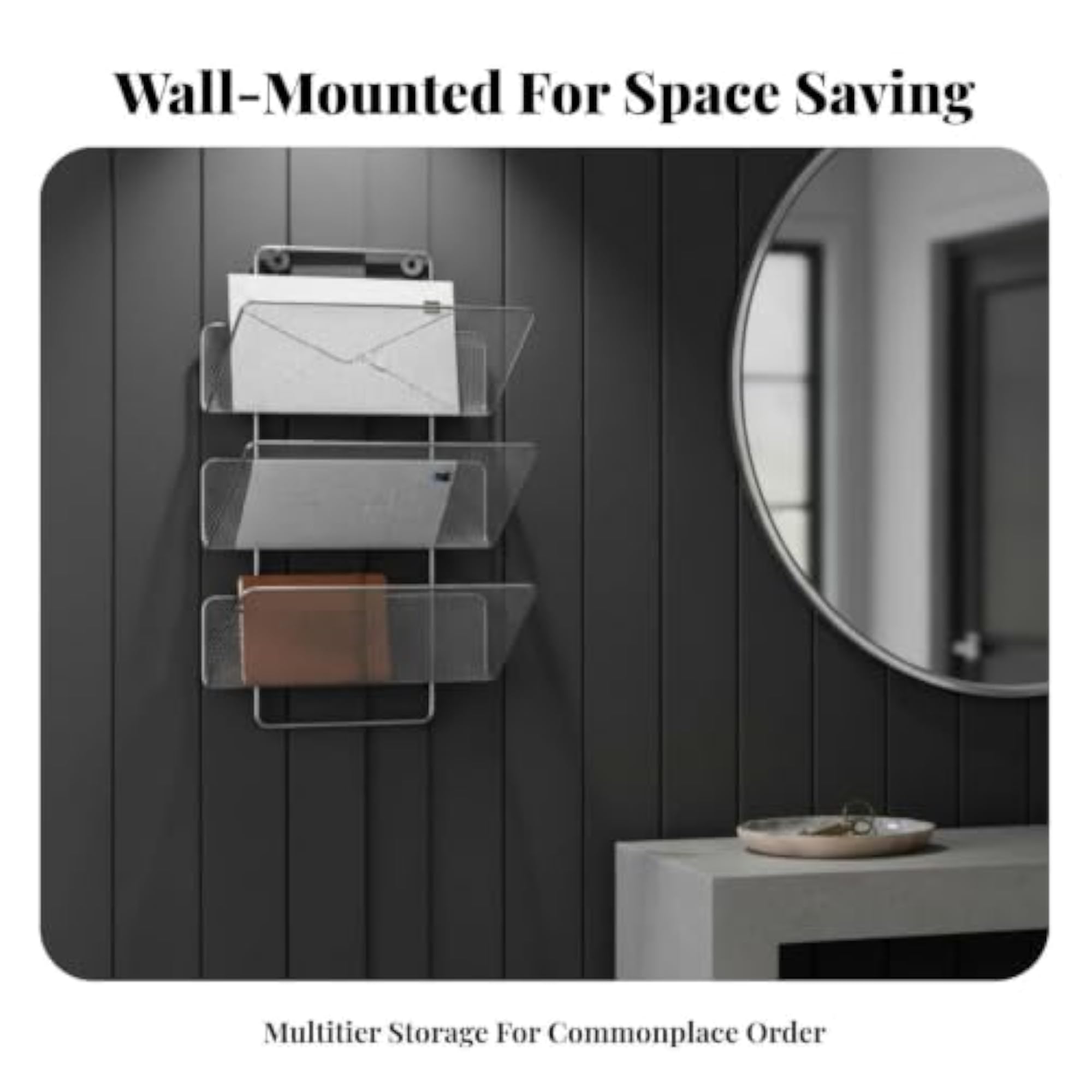 Wall-Mounted Wire Basket, Multi-Purpose Magazine Rack